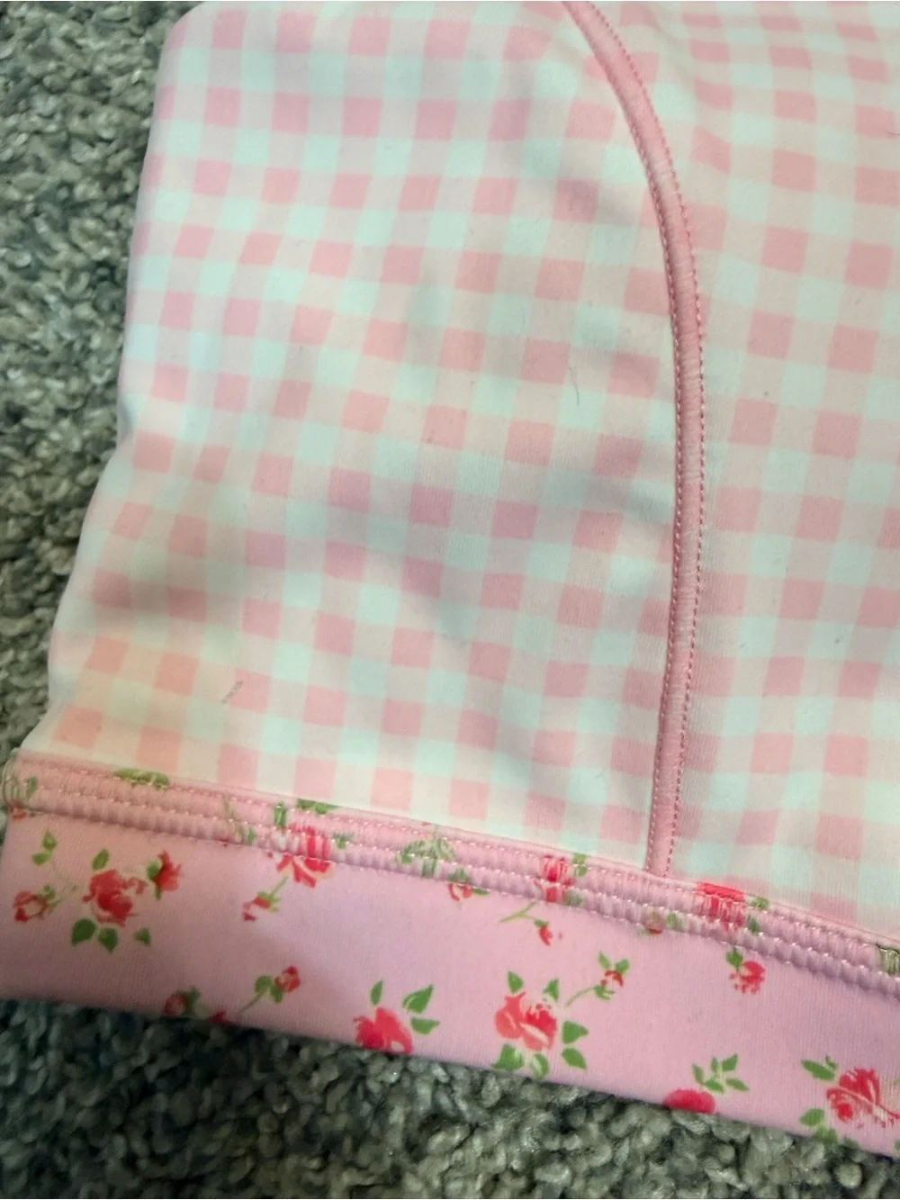 Blogilates Pink Gingham Ruffle Strap Sports Bra Top - Picture 3 of 7